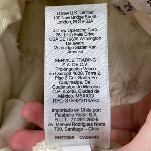 J. Crew | White Floral Embroidered Billie Demi Door Cropped Jeans Size 29 - Picture 10 of 12